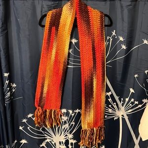 Handmade crochet scarf, multi colored